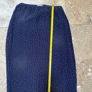 Esprit sexy navy blue skirt with intricate swirl white dot patterns